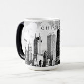 Mug Magique Musique Skyline de Chicago (Devant gauche)