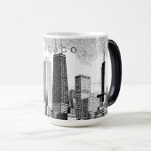 Mug Magique Musique Skyline de Chicago (Devant droit)
