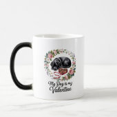 Mug Magique My Dog Is My Valentine Floral Puppy Lover Design (Gauche)