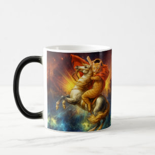 Mug Magique Napoléon Chat Chevauchant un Cheval à Travers la G