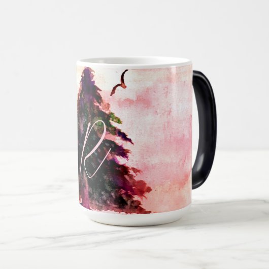 Mug Magique Nature Breeze Arbre Terre Éperviers Roses (Devant droit)