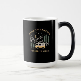 Mug Magique Né au camp, forcé au travail - Retro Camper Van