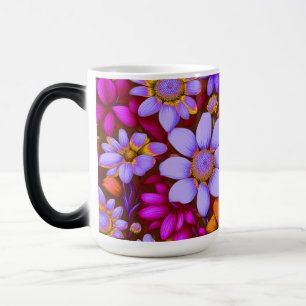 Mug Magique Neon Daisy Love Abstrait -