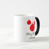 Mug Magique Noël des ornements rouges (Devant droit)