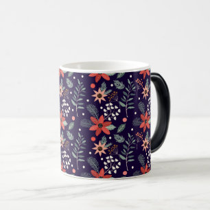 Mug Magique Noël d'hiver Floral Design Motif sans couture
