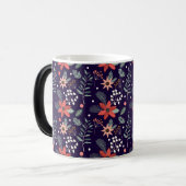 Mug Magique Noël d'hiver Floral Design Motif sans couture (Devant gauche)