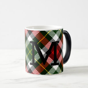 Mug Magique Noël Plaid Monogramme Fête initiale