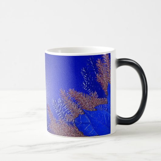 Mug Magique Noël Poinsettia Bleu III (Droite)