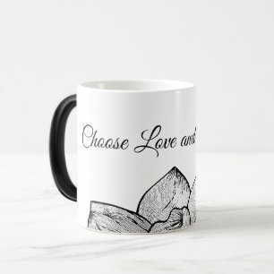 Mug Magique Noir & Blanc "Choisissez l'amour et la gentillesse