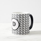 Mug Magique noir et blanc dalmate mignon points monogramme (Devant droit)