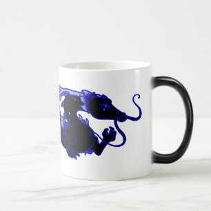 Mug Magique Noir et bleu de dragon de dragon