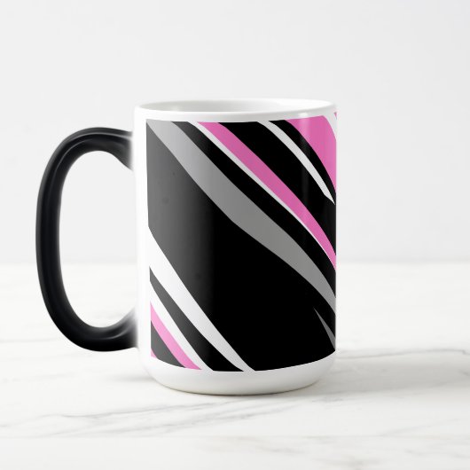 Mug Magique Noir rose et blanc Abstrait (Gauche)