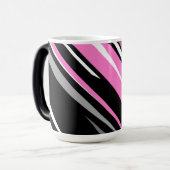Mug Magique Noir rose et blanc Abstrait (Devant gauche)