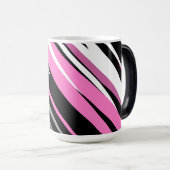 Mug Magique Noir rose et blanc Abstrait (Devant droit)