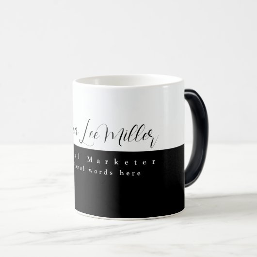 Mug Magique Nom de Marketer Numérique Emploi Noir 2-tons (Devant droit)