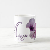 Mug Magique Nom personnalisable Maggie mauve pansy boho floral (Centre)