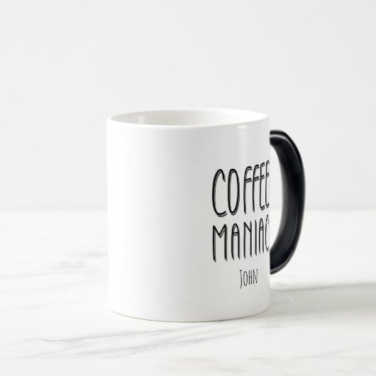 Mug Magique Nom personnalisé Café Maniac - Drôle (Devant droit)