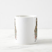 Mug Magique Nom personnalisé ou texte Loup aquarelle animal (Centre)