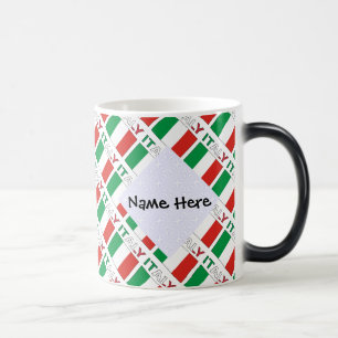Mug Magique Nom tricolore moderne ici Bandiera italienne carre