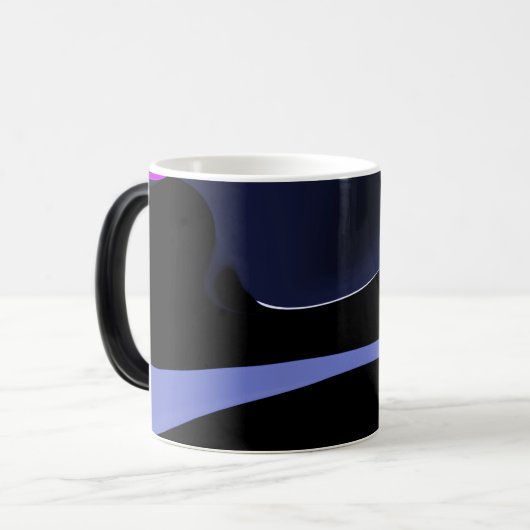 Mug Magique Nuit de la Comète : Bleu Abstrait, Violet & Noir (Devant gauche)
