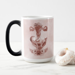 Mug Magique Ob/Gyn Midwoman Florale Enfance Cervix Ovaires