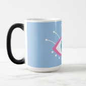 Mug Magique Oeil mal grec avec cils rose bleu (Gauche)