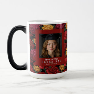 Mug Magique Œillet floral unique Félicitations diplômé