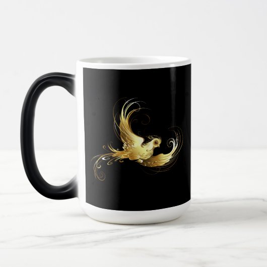 Mug Magique Oiseau doré sur fond noir (Gauche)