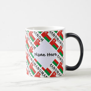 Mug Magique Oman Drapeau Omanais Carrelé Nom Personnalisé