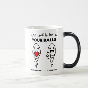 Mug Magique On Vivait Dans Les Boules, Nom Personnalisé Papa
