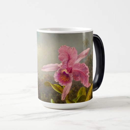 Mug Magique Orchidée avec deux colibris Heade (Devant droit)