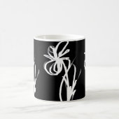 Mug Magique Orchidée Noir : Abstrait noir et blanc (Centre)