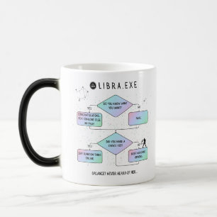Mug Magique Organigramme de la bibliothèque   Humour de signe 