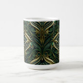 MUG MAGIQUE ORNATE DARK GREEN & GOLD ART DECO MOTIF (Centre)