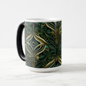 MUG MAGIQUE ORNATE DARK GREEN & GOLD ART DECO MOTIF (Devant gauche)