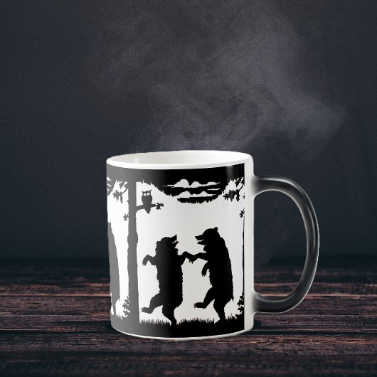 Mug Magique Ours dansants silhouette noire