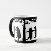 Mug Magique Ours de danse Silhouette noire (Devant gauche)