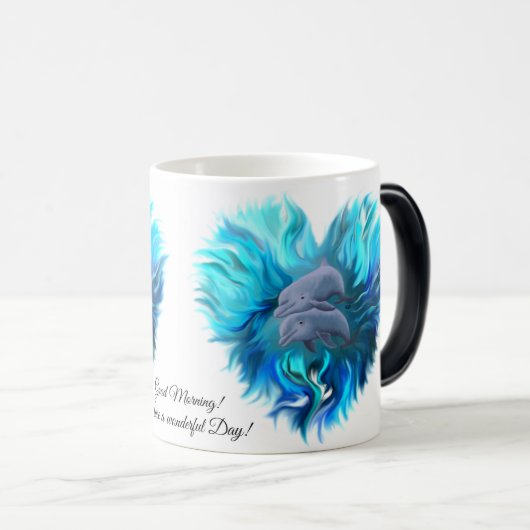 Mug Magique Paire de dauphins (Devant droit)