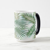 Mug Magique Palmier vert et beige Feuille tropical (Devant droit)