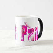 Mug Magique Pam, Nom Logo Avec Perroquets Blancs, (Devant droit)