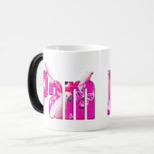 Mug Magique Pam, Nom Logo Avec Perroquets Blancs, (Devant gauche)