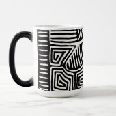 Mug Magique Panama Kuna Indian Mola Pajaro - noir blanc (Gauche)