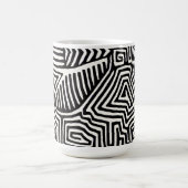 Mug Magique Panama Kuna Indian Mola Pajaro - noir blanc (Centre)