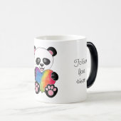 Mug Magique Panda Aquarelle Cute Avec Coeur Arc En Ciel (Devant droit)