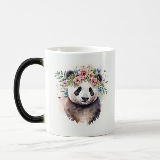 Mug Magique Panda Flowers Watercolor                          (Gauche)