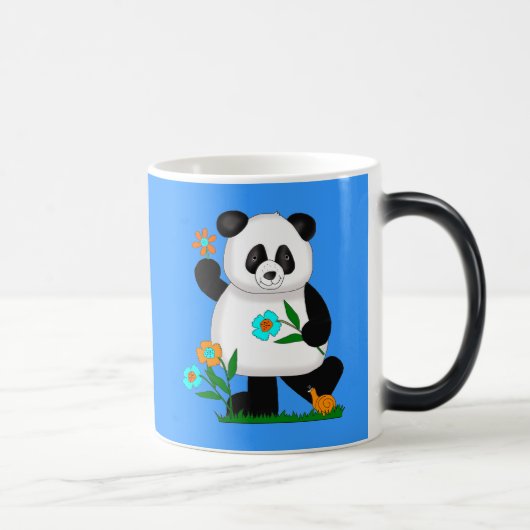 Mug Magique Panda pour bébé avec fleurs 2 (Droite)