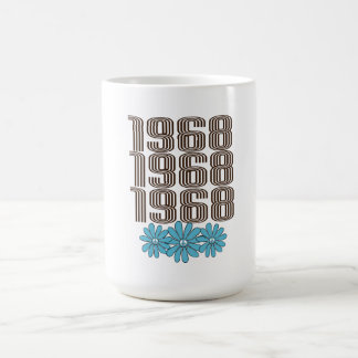 Mug Magique Panneau de Paix 1968 Aqua Hippie Flower Power
