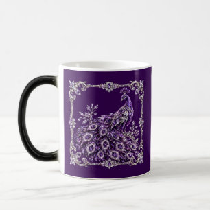 Mug Magique Paon de cristal violet de luxe