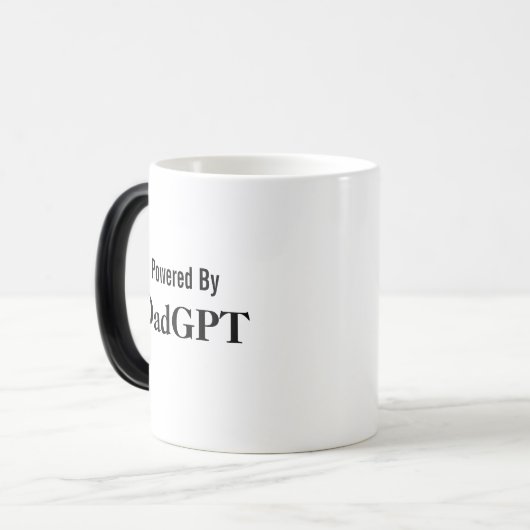 Mug Magique Papa Funny Anniversaire - Powered By DadGPT - Ai J (Devant gauche)