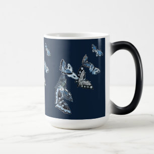 Mug Magique Papier artistique japonais vintage bleu blanc papi